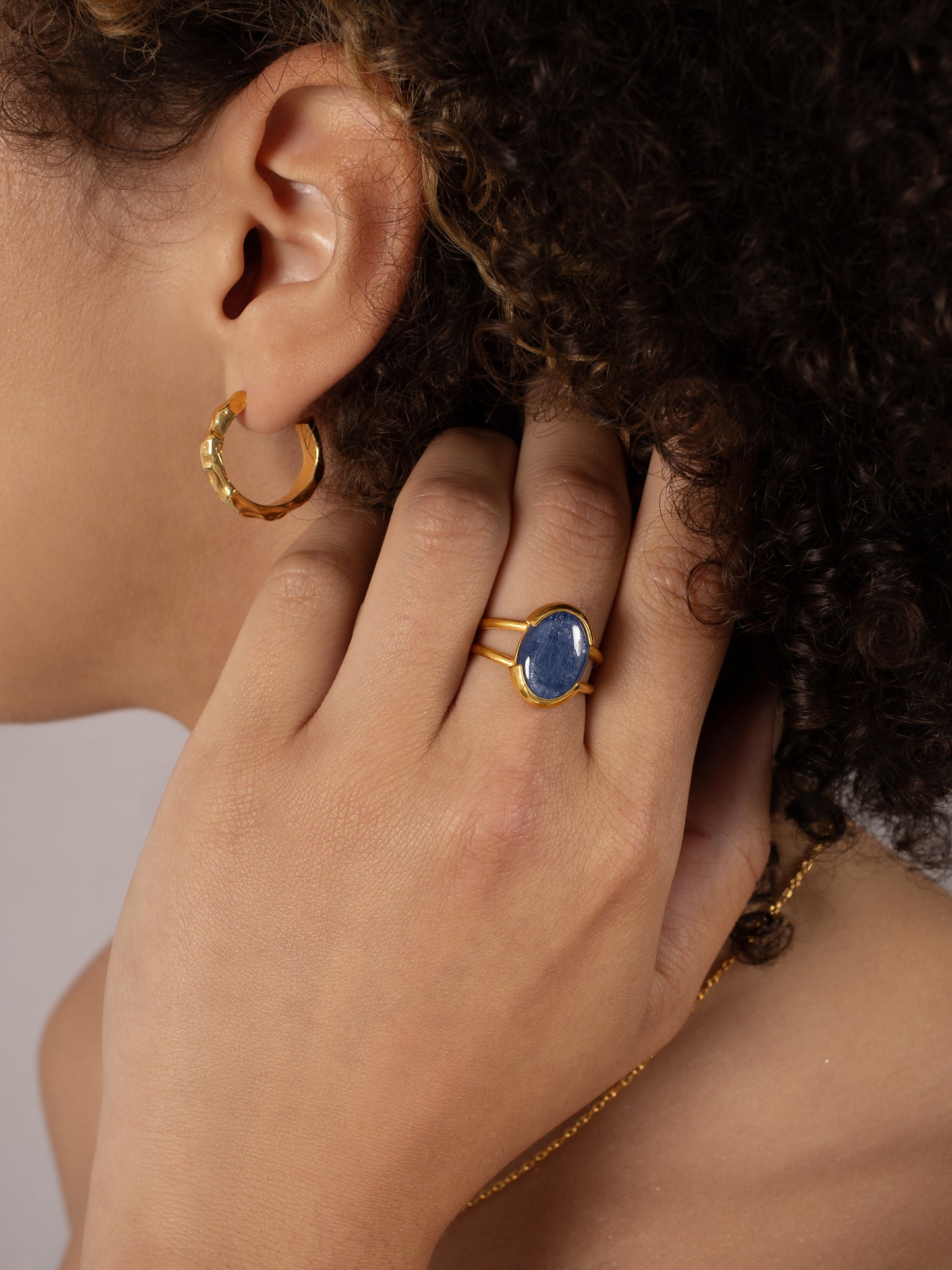 ring gold silver handmade jewelry lisbon artisan handcrafted kyanite blue natural stone