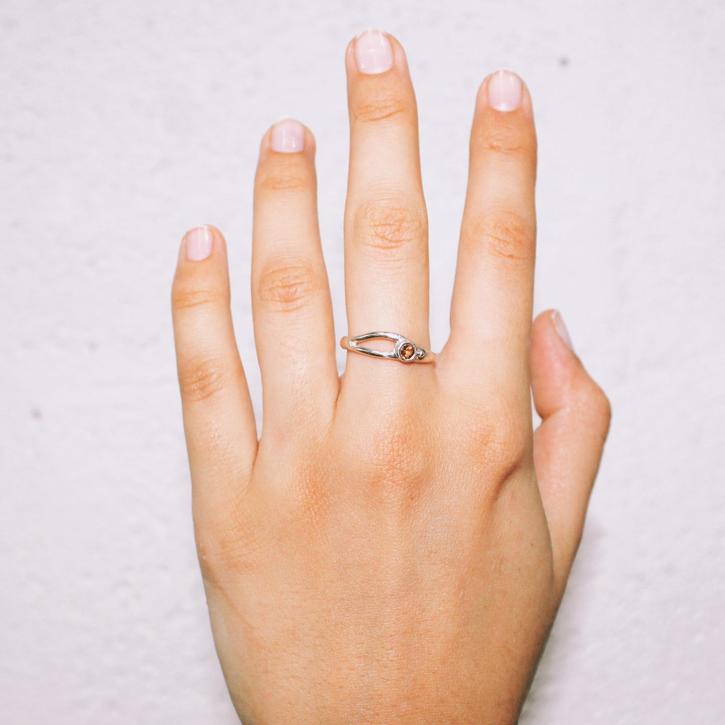 Hand wearing a ring silver handmade jewelry lisbon