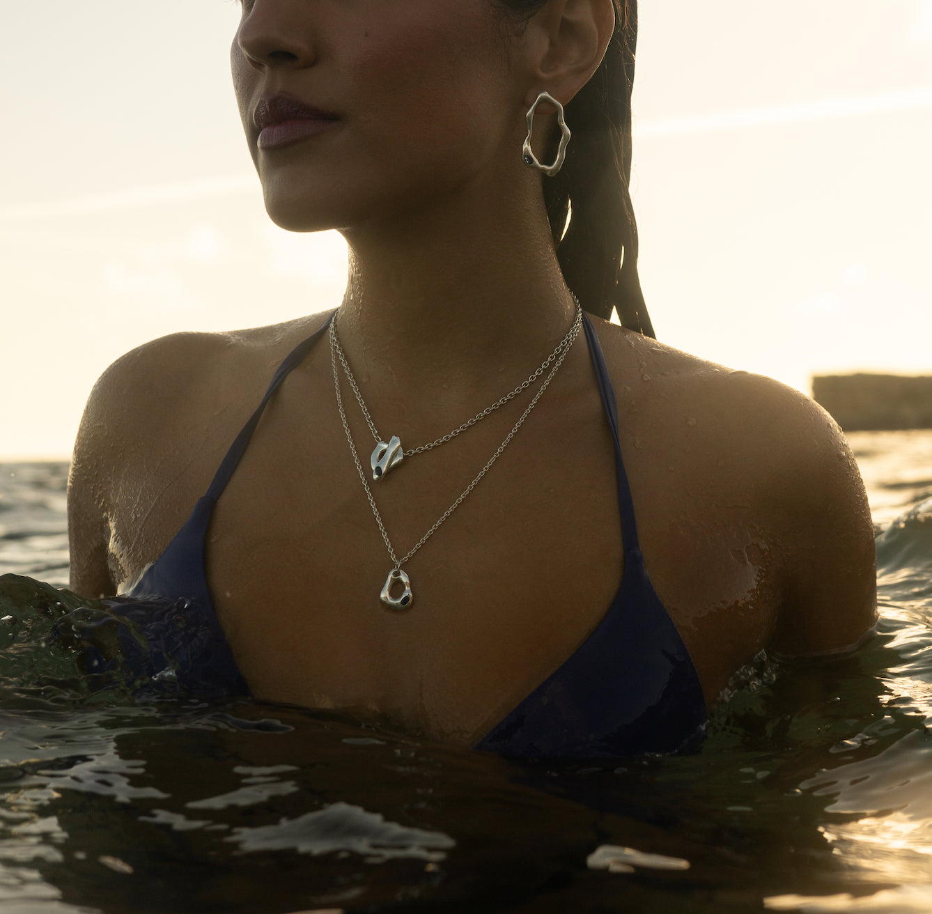 choker jewelry necklace lisbon handmade jewellery sapphire handcrafted fluid organic fashion silver deisgn