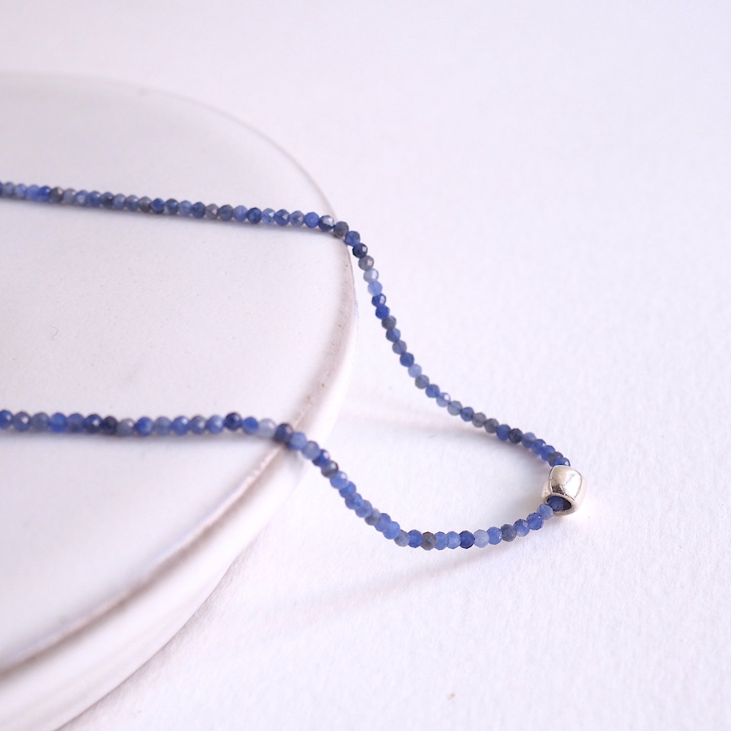 Necklace jewelry Silver handmade unique custom bespoke blue ocean sodalite stone silver gold design fashion