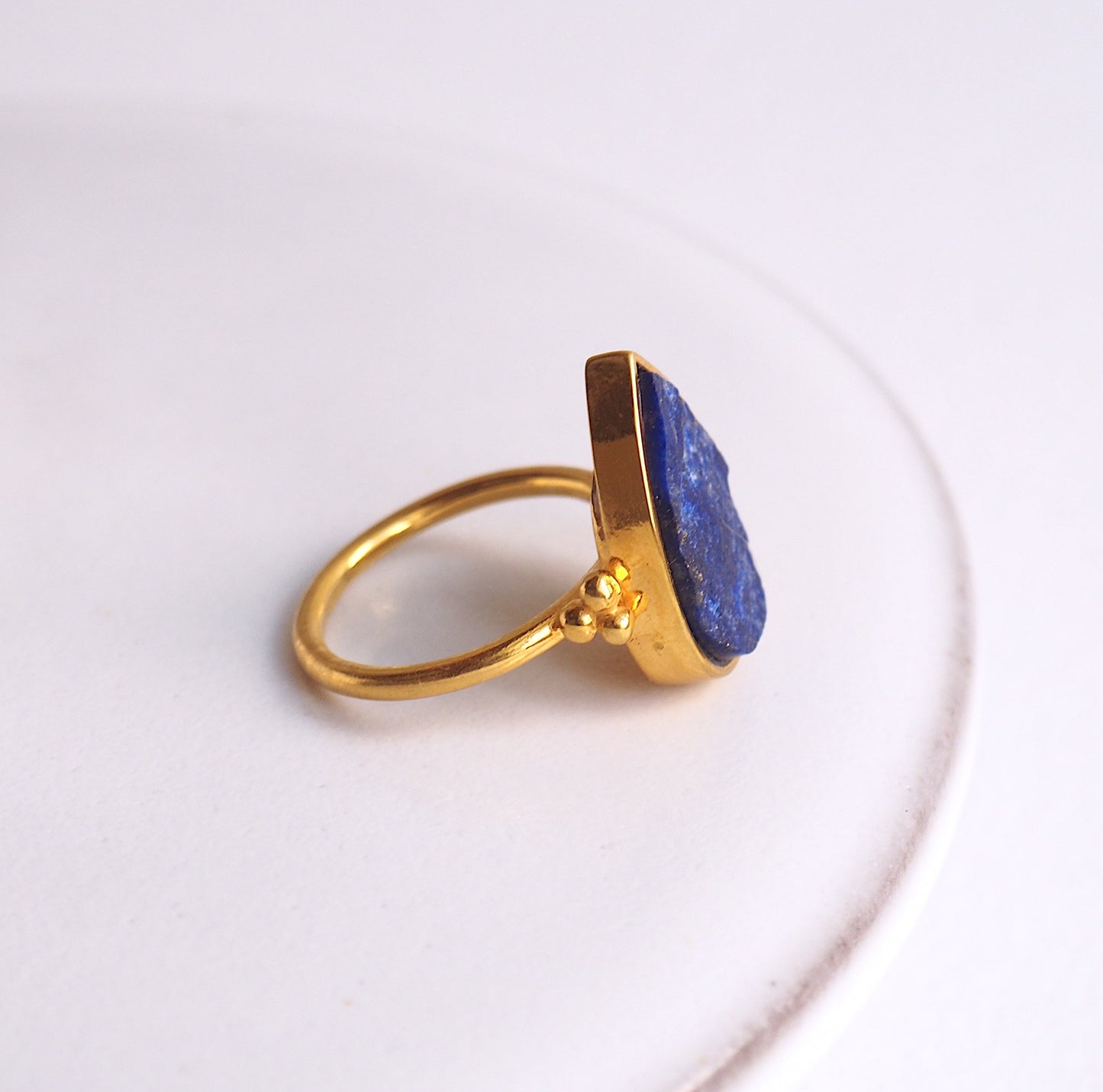 Ring Lapis Organic jewelry ring silver gold handmade handcrafted fashion custom bespoke