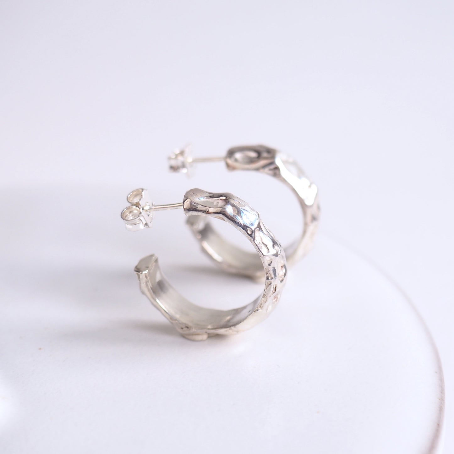 Marea Earrings hoops sea Ocean Organic jewelry ring silver gold handmade handcrafted fashion custom bespoke