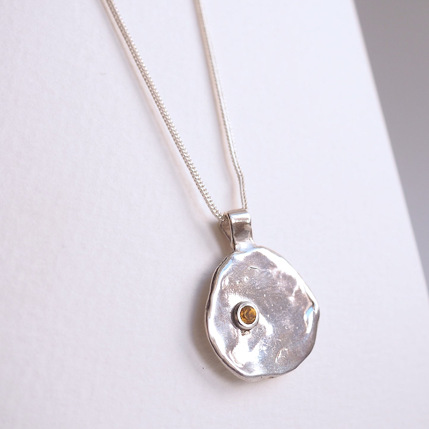 Navel chakra Pendant Silver Necklace jewelry handmade handcrafted unique bespoke custom
