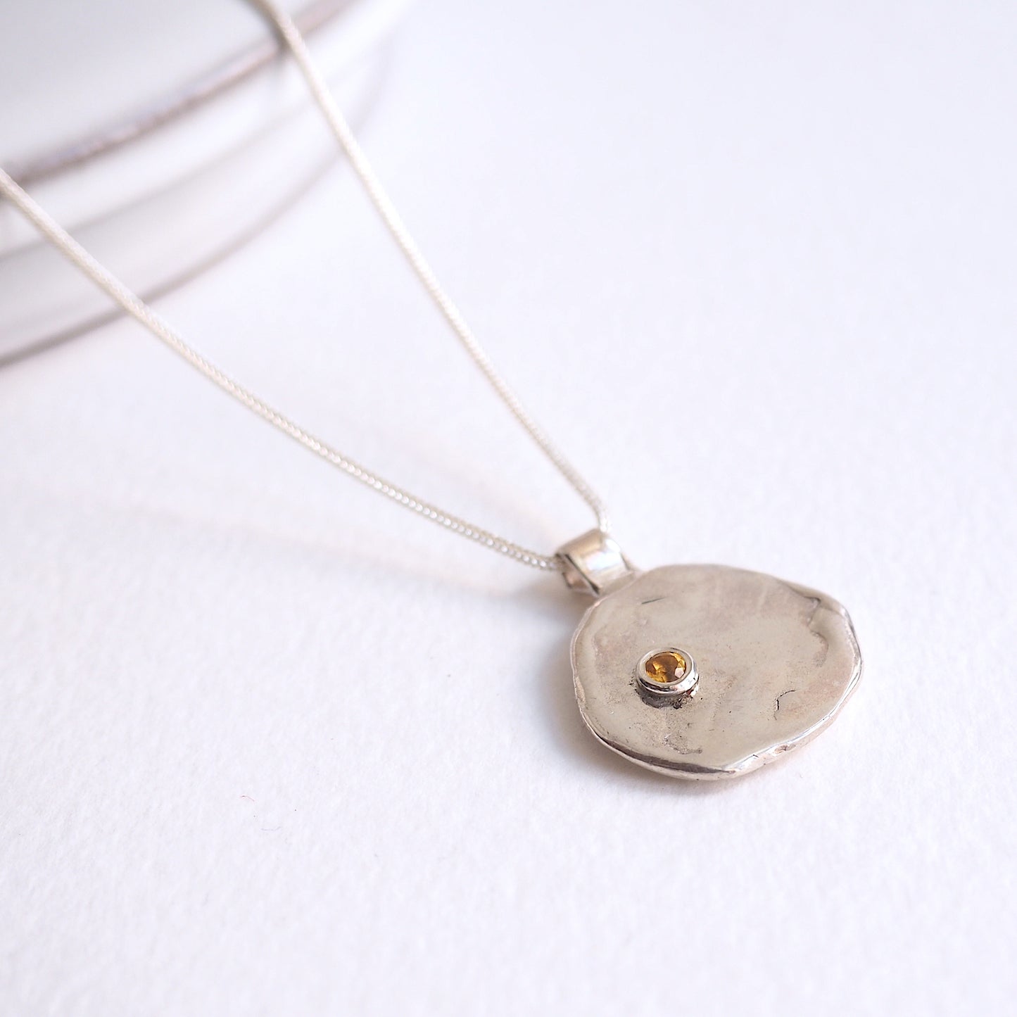 Navel chakra Pendant Silver Necklace jewelry handmade handcrafted unique bespoke custom