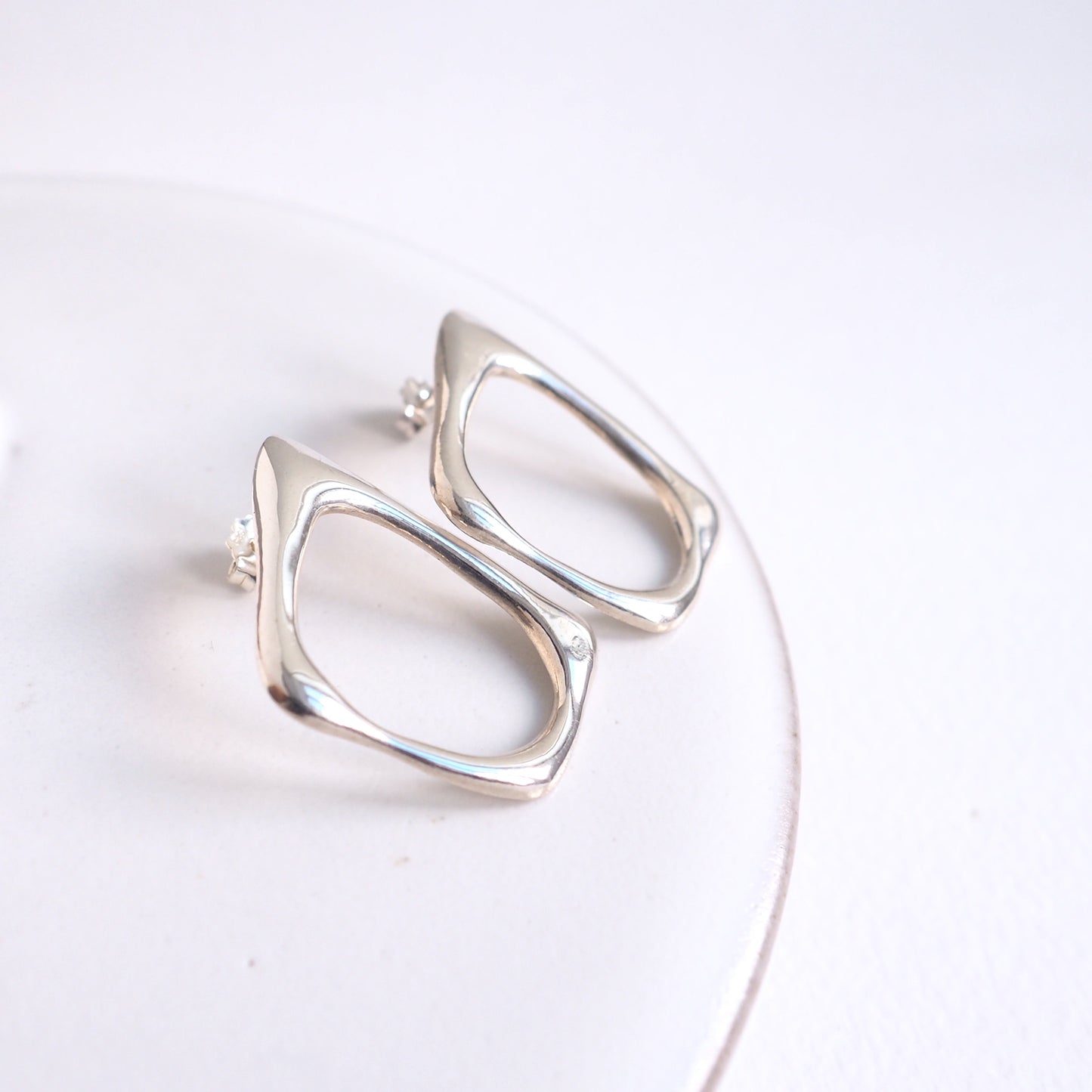TRiangle Earrings silver gold jewelry handcrafted handmade design custom unique bespoke