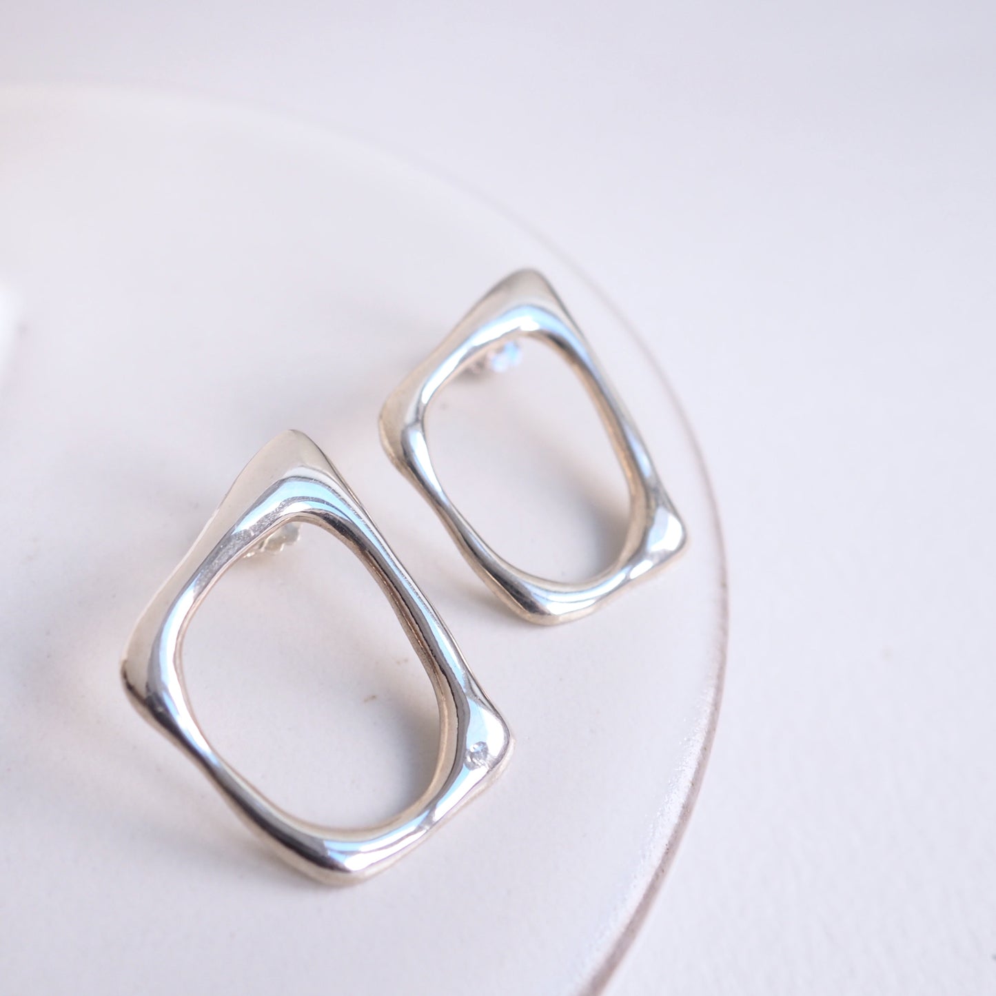 TRiangle Earrings silver gold jewelry handcrafted handmade design custom unique bespoke