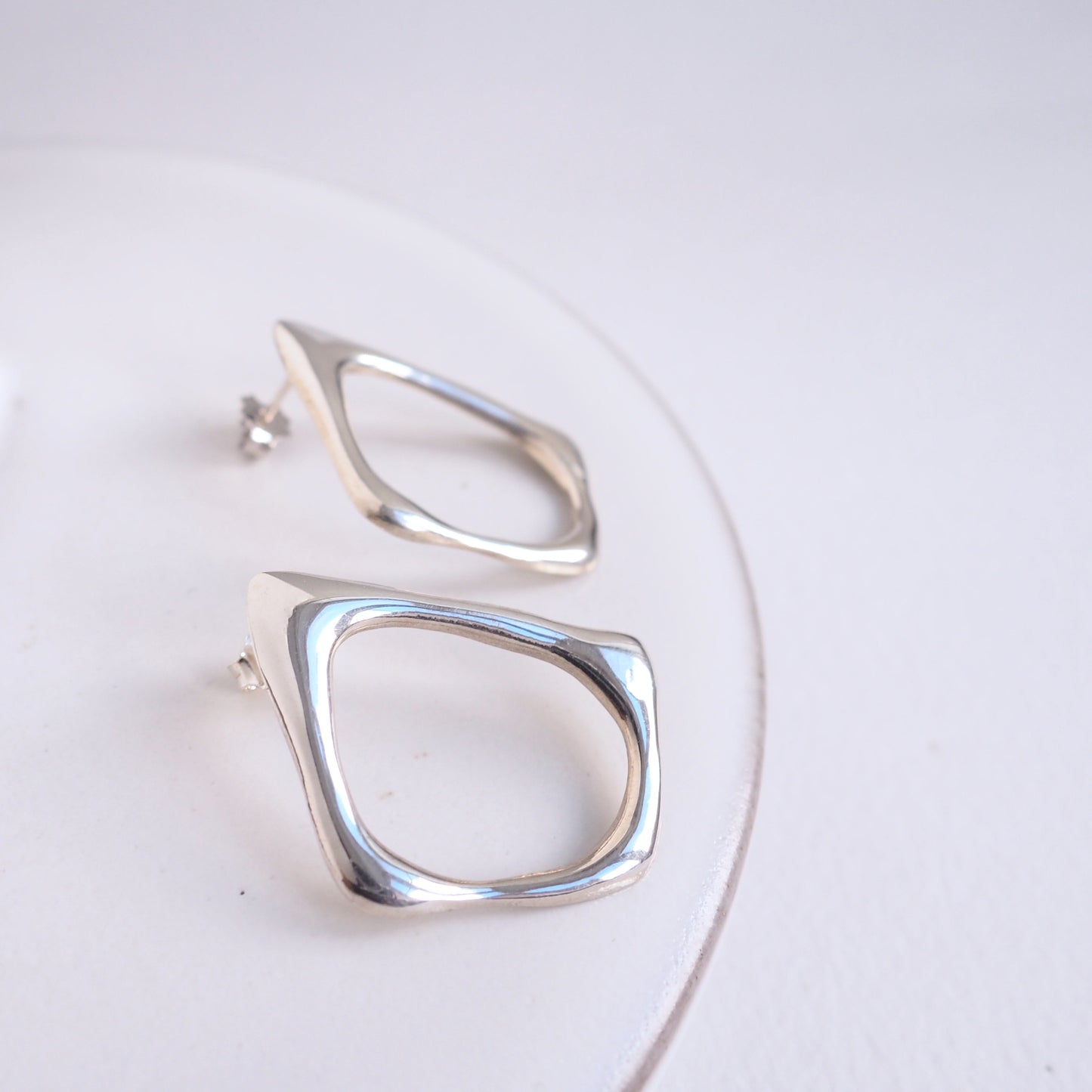 TRiangle Earrings silver gold jewelry handcrafted handmade design custom unique bespoke