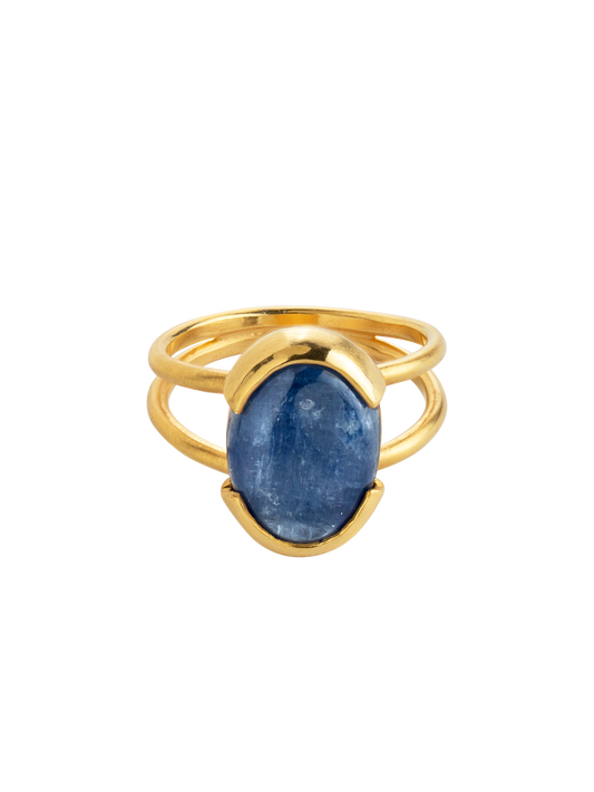 ring gold silver handmade jewelry lisbon artisan handcrafted kyanite blue  natural stone