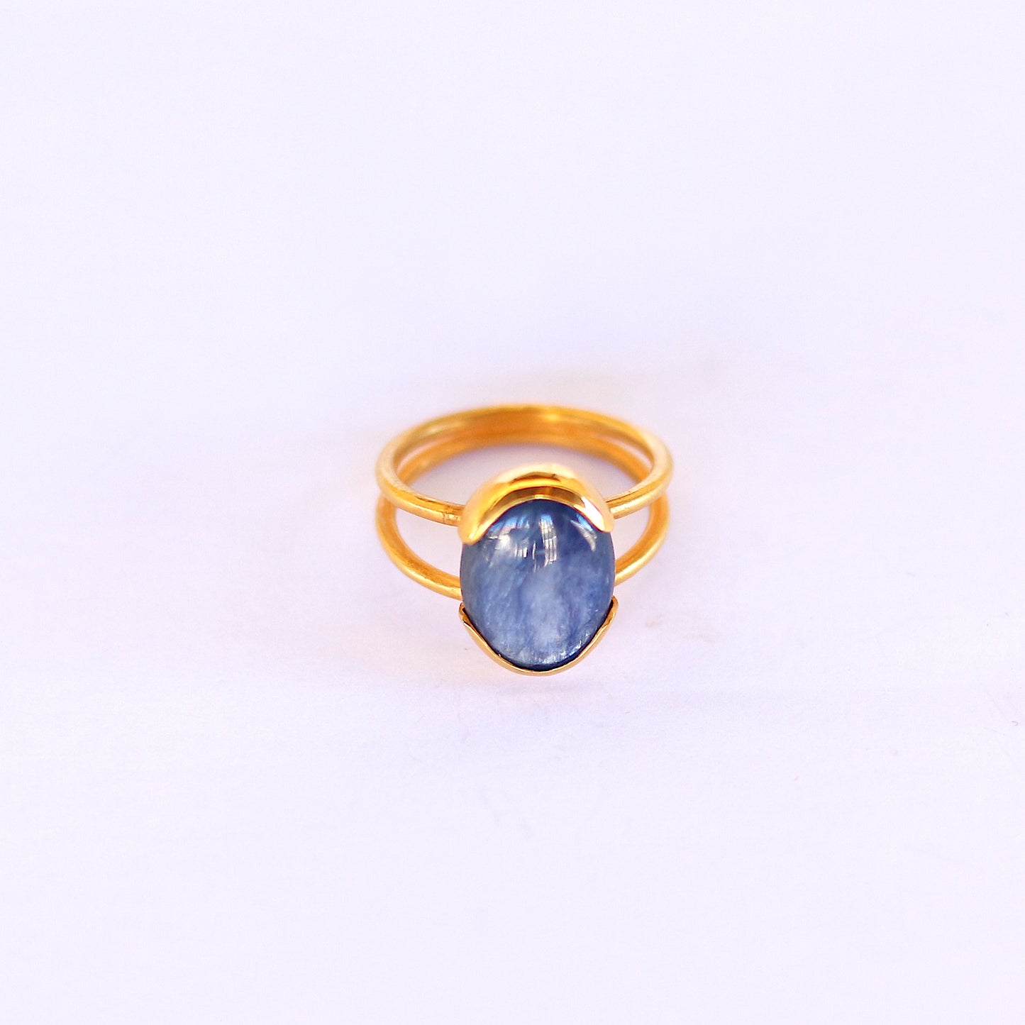 ring gold silver handmade jewelry lisbon artisan handcrafted kyanite blue  natural stone