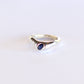 Ring jewelry sapphire handcrafted fluid organic  fashion silver deisgn