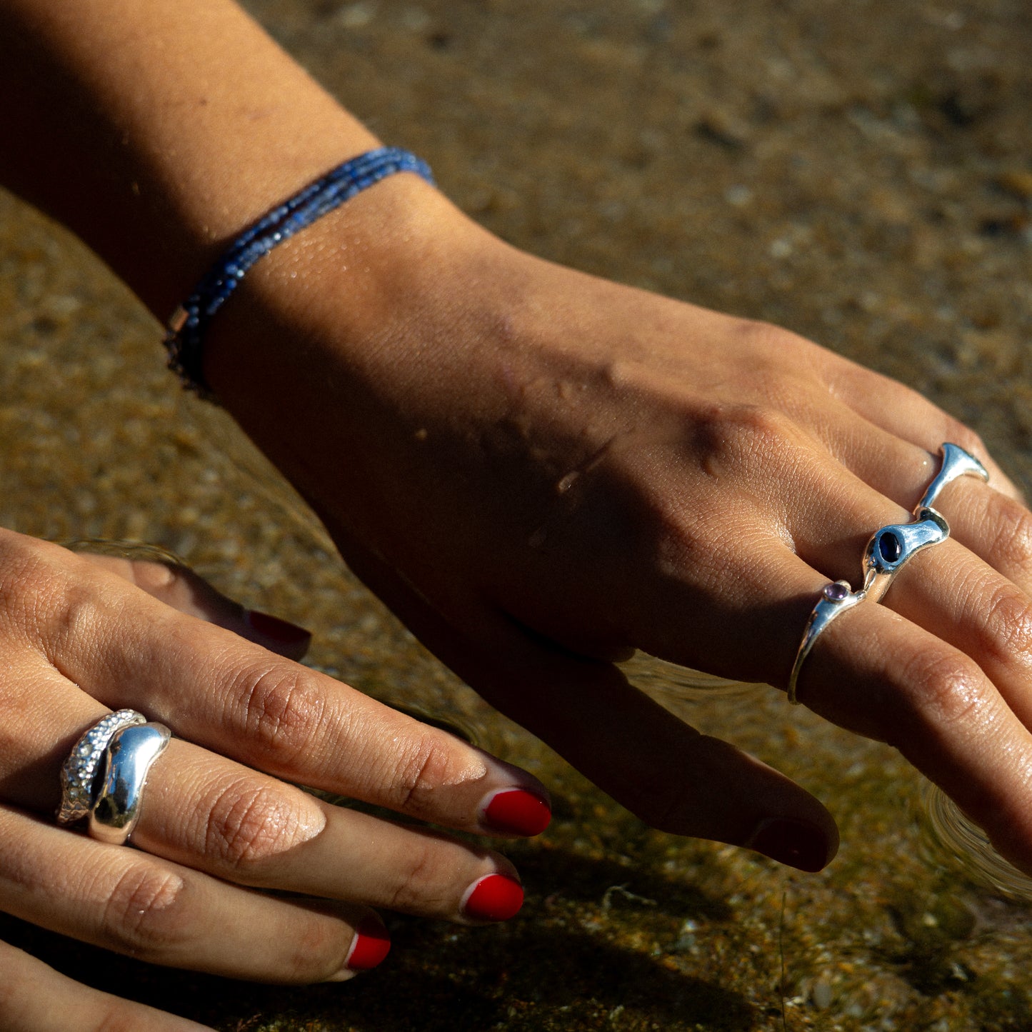 ring silver sapphire handmade lisbon jewelry jewellery