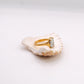 Handmade organic design ring with freshwater pearl, crafted in Lisbon. Minimalist, sculptural jewelry inspired by ocean waves