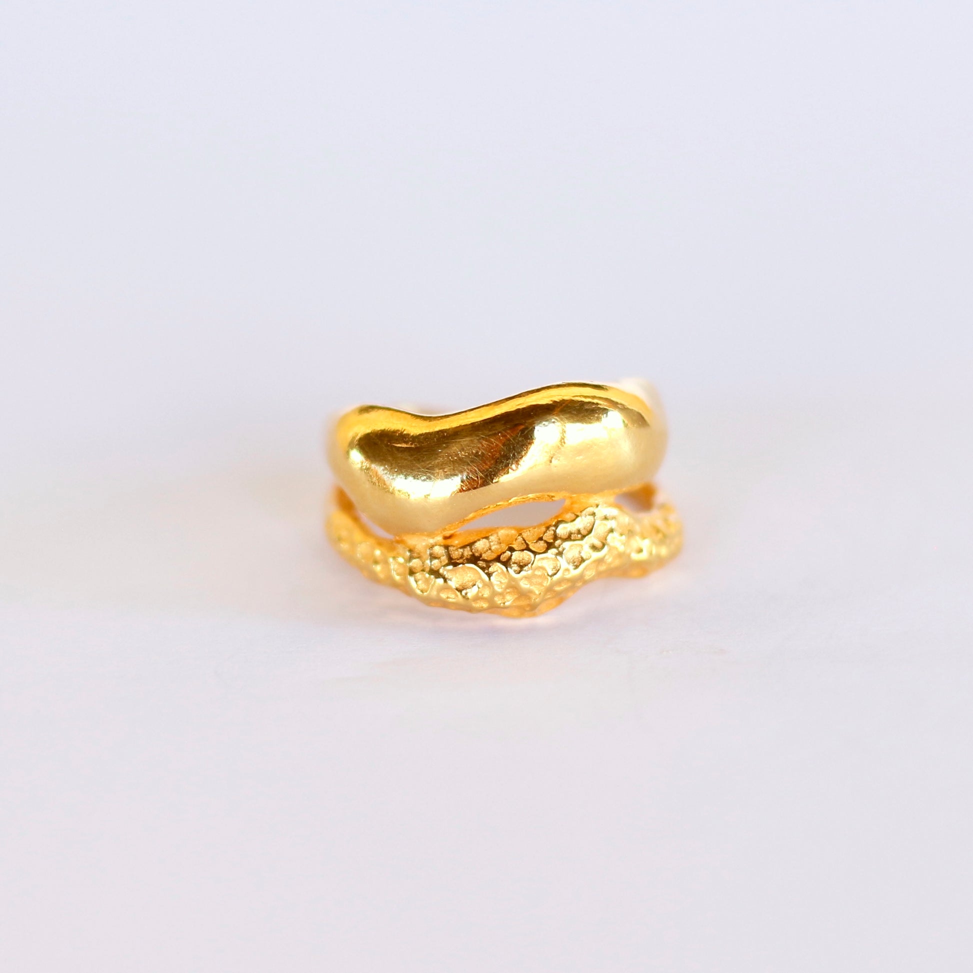 Ring jewelry handcrafted organic fluid gold silver fashion jewellery bespoke unique