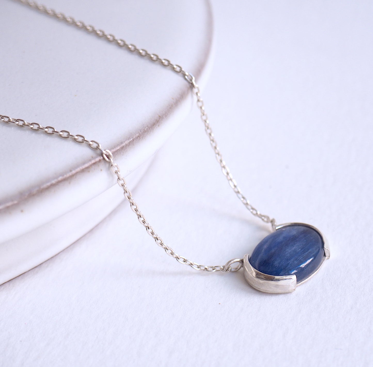 Kyanite Stone Necklace sea Ocean Organic jewelry ring silver gold handmade handcrafted fashion custom bespoke