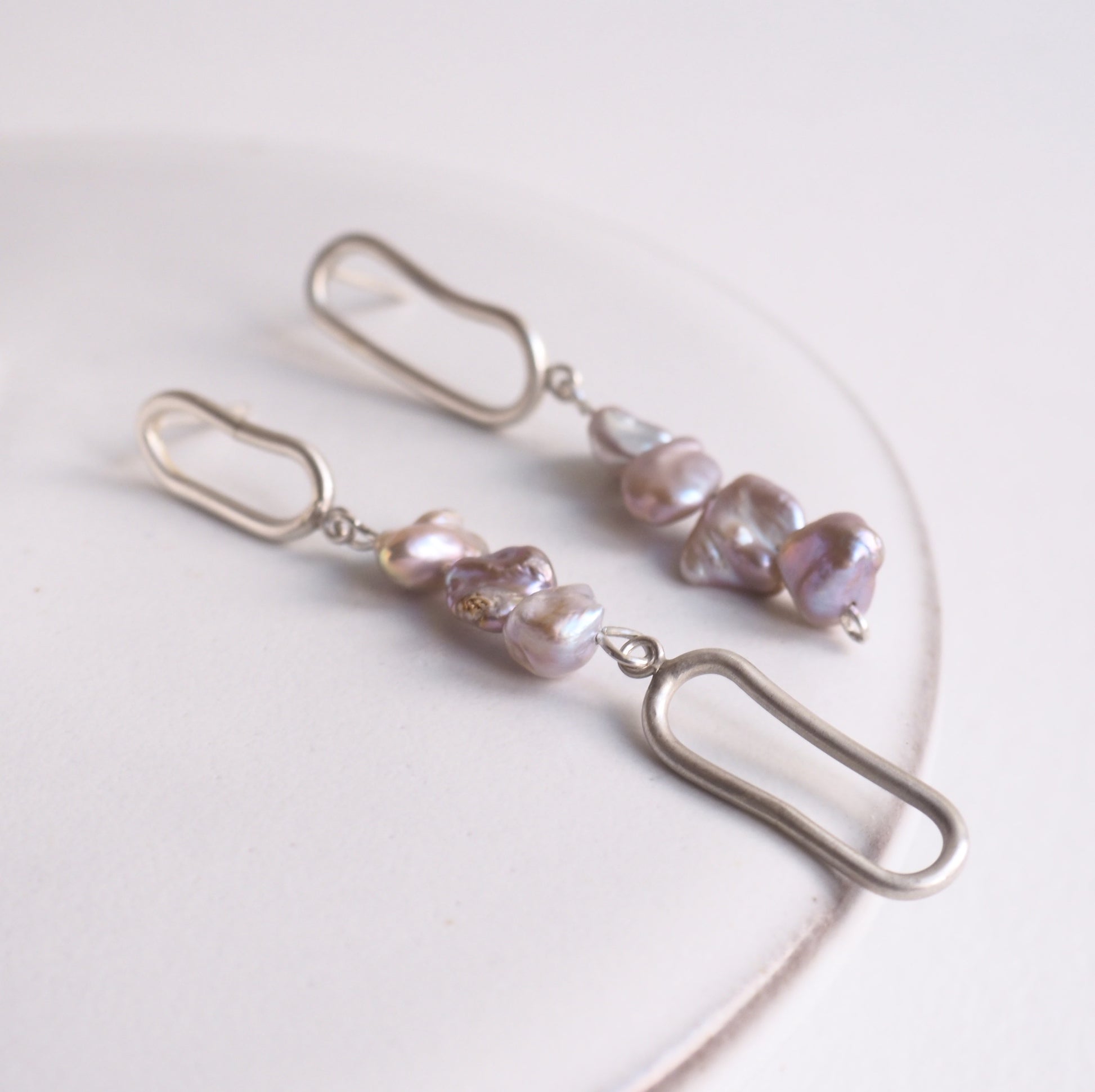 earrings pearl unique Silver Jewelry handcrafted handmade fashion bespoke custom design